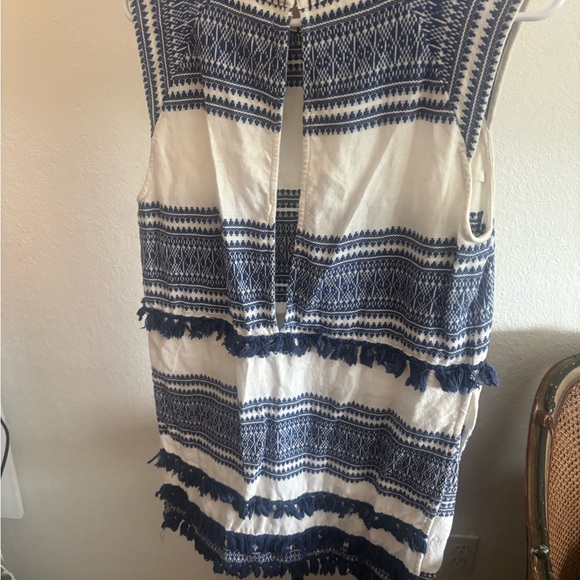 Ecote Navy and White Boho Mini Dress - Picture 4 of 5
